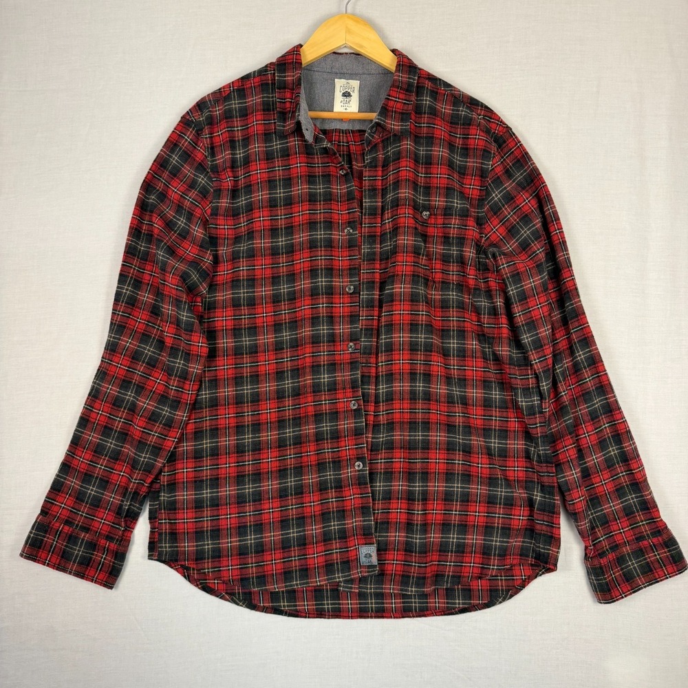 Mens Flannel Copper & Oak *Recycled* Red Lumberjack Multicolor Size XL Soft Cozy